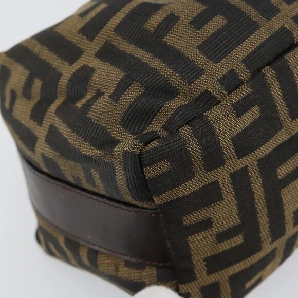 FENDI Zucca Canvas Vanity Hand Bag Black Brown Auth ar13759 - Picture 5 of 16